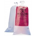 Bel-Art 131600009 Polypropylene 1-3 Gallon Clear Biohazard Disposal Bags, With Warning, Pack of 100-