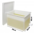 Bel-Art 34095-0000 Polyethylene Rectangular Tank with flanges and faucet, 57 liters-