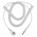 DESCO 09219 Jewel Coil Cord with 0.16&quot; snap socket, white, 10&#039;-
